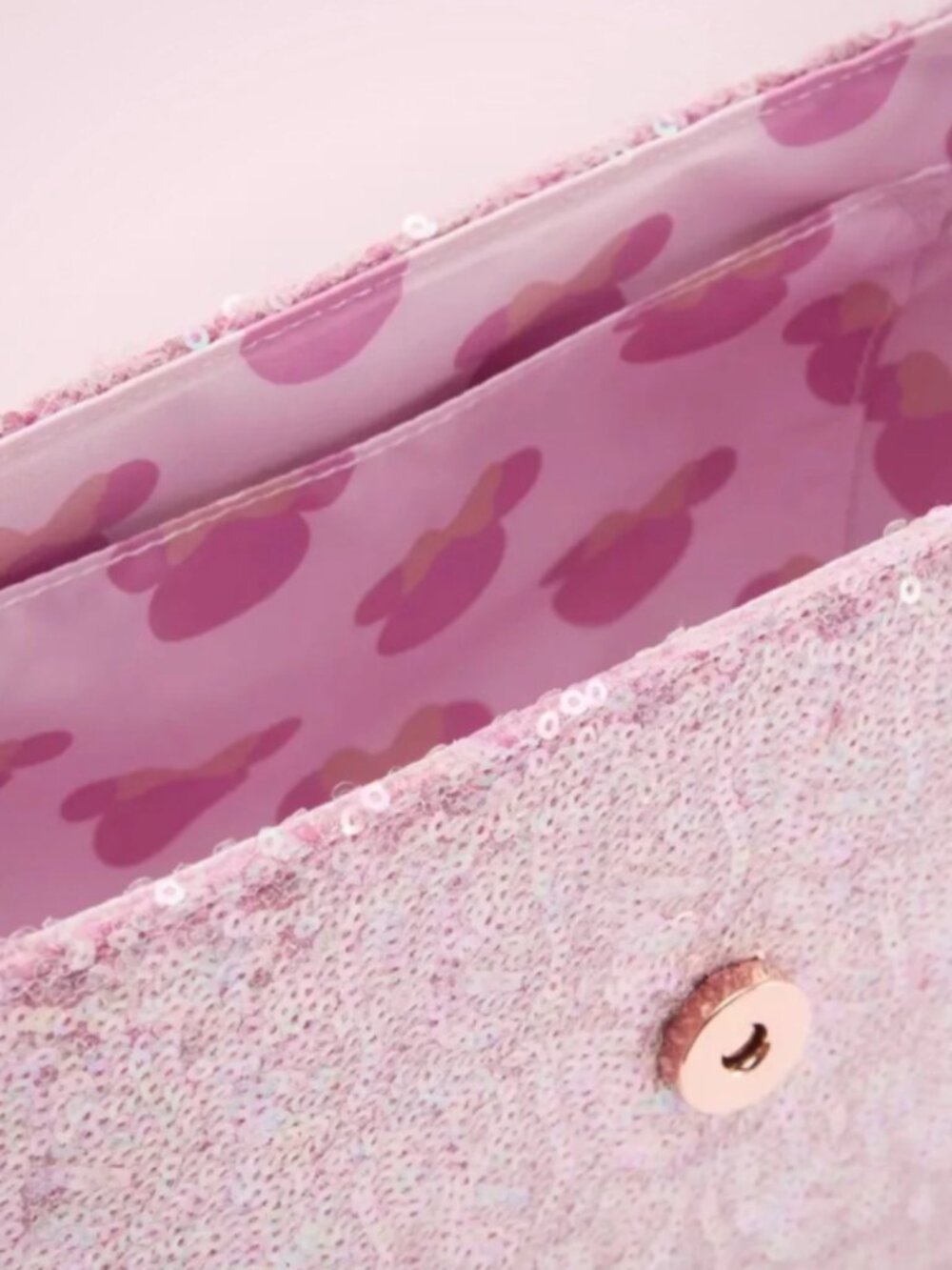 NWT Disney Parks Loungefly Pink Sequin Bow Purse Crossbody Bag - Picture 3 of 3